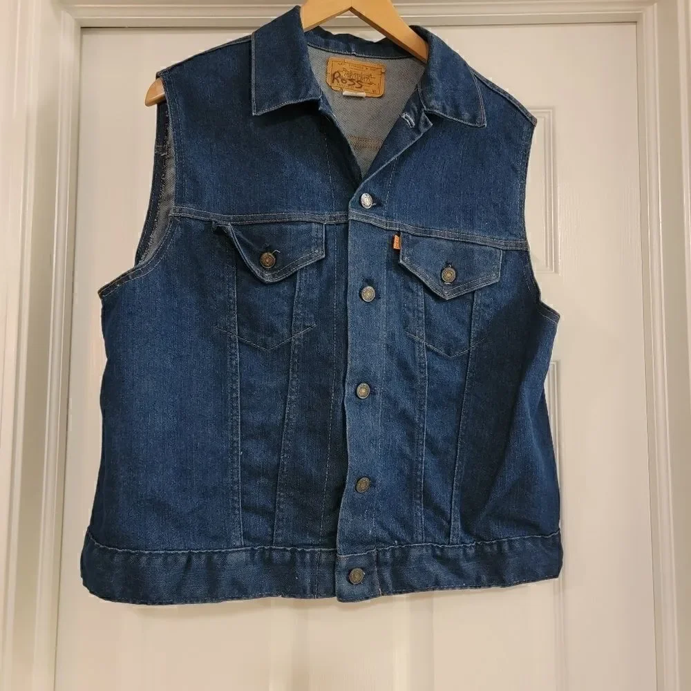 Vintage Levi's Orange Tab Denim Jean Vest size 40
